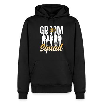 L’équipe du marié dit Fête de mariage - Sweat à capuche Premium bio Homme - noir - Devant - Nico (187cm)
