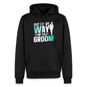 À l’écart, je suis le mariage de fête du marié - Sweat à capuche Premium bio Homme - noir - Devant - Nico (187cm)