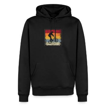 BMX Retro - Männer Premium Bio Hoodie - Schwarz - Vorne - Nico (187cm)
