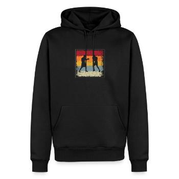 Boxen Retro - Männer Premium Bio Hoodie - Schwarz - Vorne - Nico (187cm)