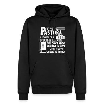 Pastor Pastor I Solve Problems - Men’s Premium Organic Hoodie - black - Front - Nico (187cm)