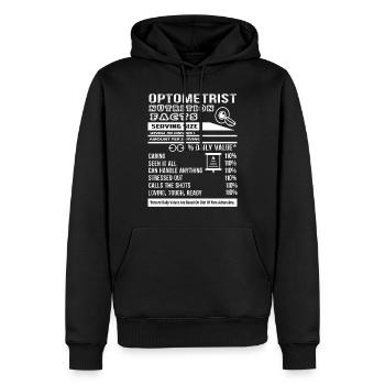 Optometrist Optometrist Nutrition Facts - Men’s Premium Organic Hoodie - black - Front - Nico (187cm)
