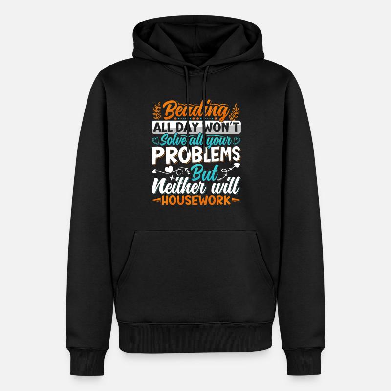 Dessins de perles pour bédader. - Sweat à capuche Premium bio Homme - noir