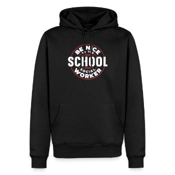 Be nice to the school social worker profession school - Men’s Premium Organic Hoodie - black - Front - Nico (187cm)