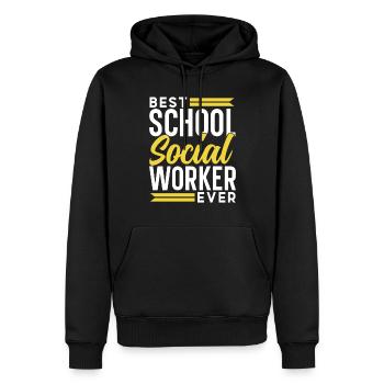 Meilleur travailleur social scolaire de tous les temps - Sweat à capuche Premium bio Homme - noir - Devant - Nico (187cm)