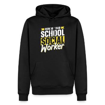 Honorez votre travailleur social scolaire Travail social scolaire - Sweat à capuche Premium bio Homme - noir - Devant - Nico (187cm)