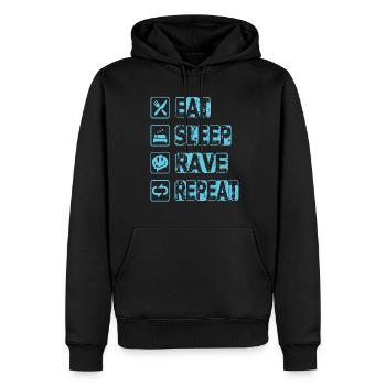 Eat Sleep Rave Repeat - Männer Premium Bio Hoodie - Schwarz - Vorne - Nico (187cm)