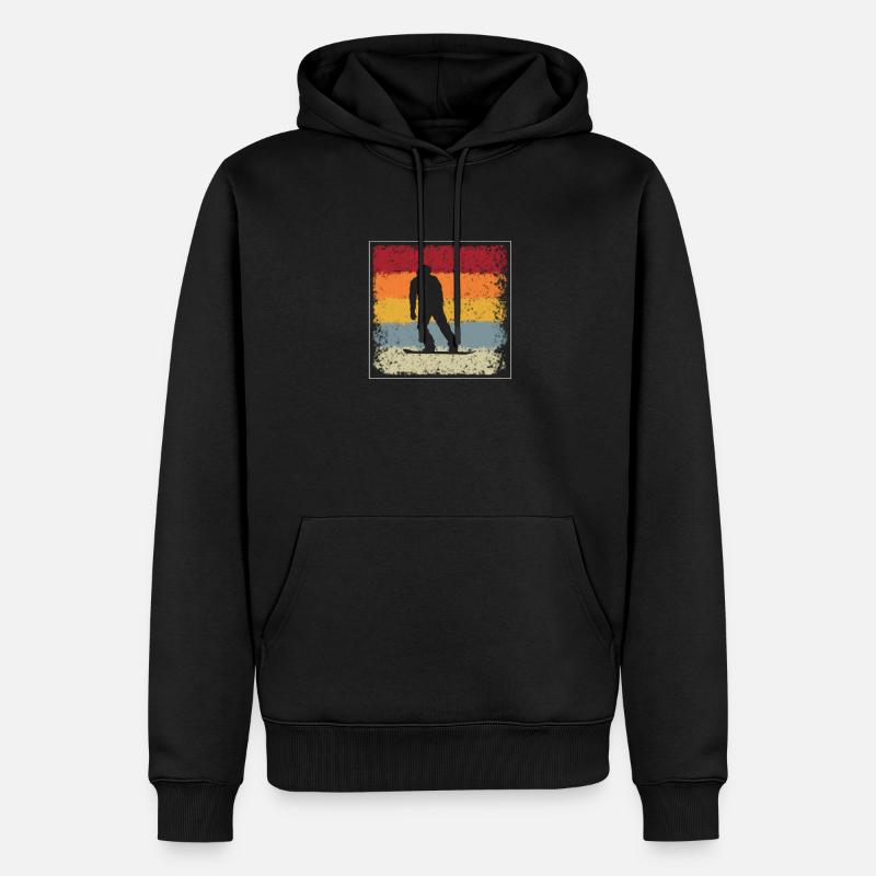 Snowboard Rétro - Sweat à capuche Premium bio Homme - noir