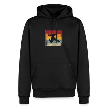 Parkour Retro - Männer Premium Bio Hoodie - Schwarz - Vorne - Nico (187cm)