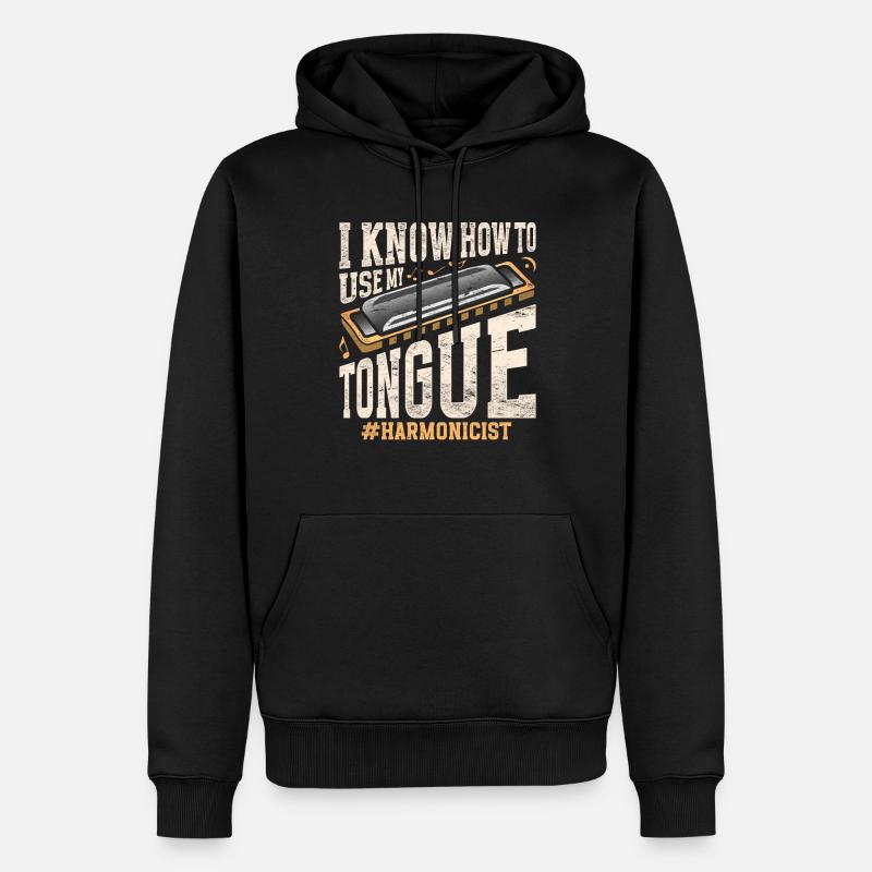 Harmonica harmonica player - Men’s Premium Organic Hoodie - black