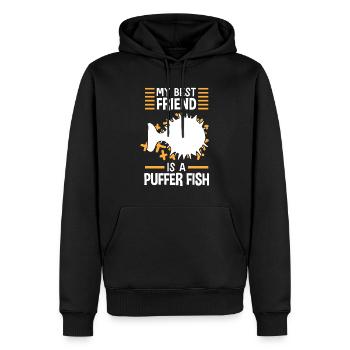 Kugelfisch ist mein Freund Riesenkugelfisch - Männer Premium Bio Hoodie - Schwarz - Vorne - Nico (187cm)