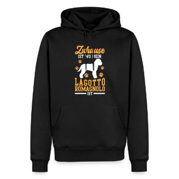 Lagotto Romagnolo ist Zuhause Wasserhund - Männer Premium Bio Hoodie - Schwarz - Vorne - Nico (187cm)