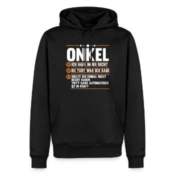 Patenonkel Onkel - Männer Premium Bio Hoodie - Schwarz - Vorne - Nico (187cm)