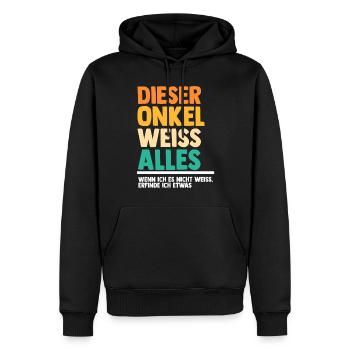 Patenonkel Onkel - Männer Premium Bio Hoodie - Schwarz - Vorne - Nico (187cm)