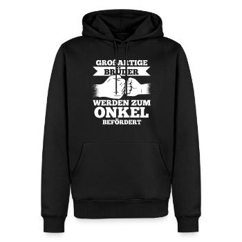 Patenonkel Bruder Onkel - Männer Premium Bio Hoodie - Schwarz - Vorne - Nico (187cm)