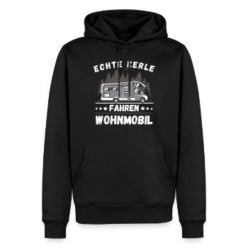 Echte Kerle fahren Wohnmobil Camping Camper - Männer Premium Bio Hoodie - Schwarz - Vorne - Nico (187cm)