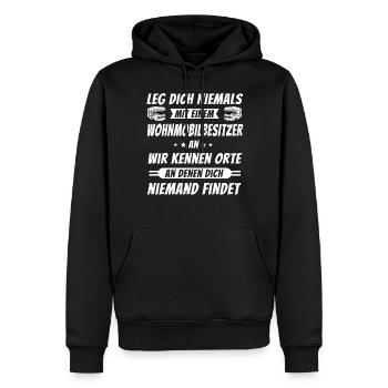 Wohnmobil Wohnmobilbesitzer Camping Camper Idee - Männer Premium Bio Hoodie - Schwarz - Vorne - Nico (187cm)