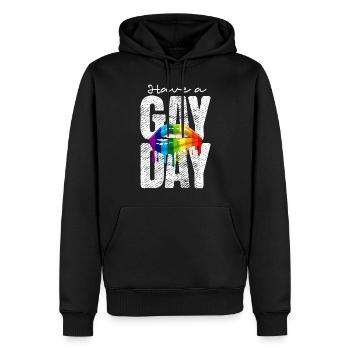 Avoir une journée gay gay sexuelle - Sweat à capuche Premium bio Homme - noir - Devant - Nico (187cm)
