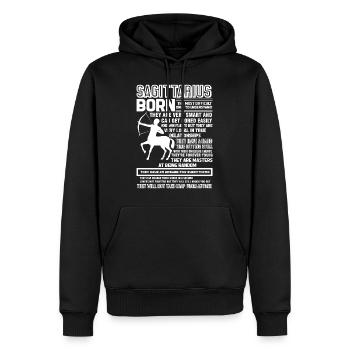 Sagittarius Sagittarius Born - Men’s Premium Organic Hoodie - black - Front - Nico (187cm)