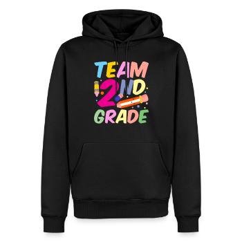 Team Second Grade Teacher Second Grader School - Men’s Premium Organic Hoodie - black - Front - Nico (187cm)