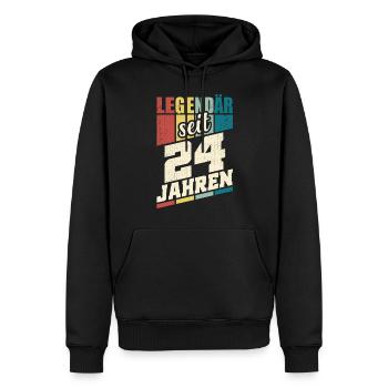 24. Geburtstag Legendär Seit 24 Jahren Legende 24 - Männer Premium Bio Hoodie - Schwarz - Vorne - Nico (187cm)
