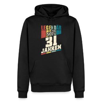 31. Geburtstag Legendär Seit 31 Jahren Legende 31 - Männer Premium Bio Hoodie - Schwarz - Vorne - Nico (187cm)