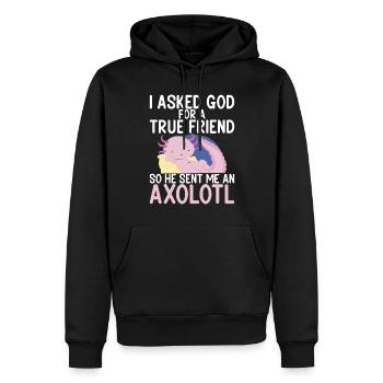 Axolotl Liebhaber Geschenke - Männer Premium Bio Hoodie - Schwarz - Vorne - Nico (187cm)