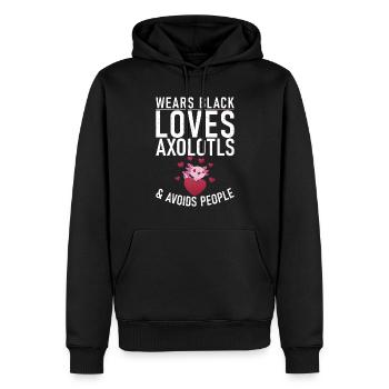 Axolotl Liebhaber Geschenke - Männer Premium Bio Hoodie - Schwarz - Vorne - Nico (187cm)