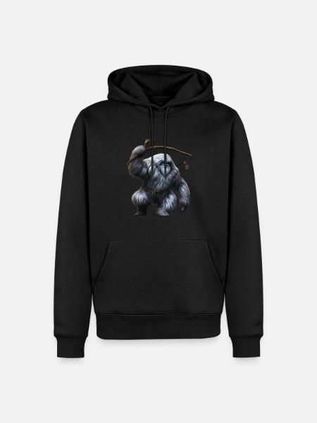 Yeti with bow and arrow - Men’s Premium Organic Hoodie - black