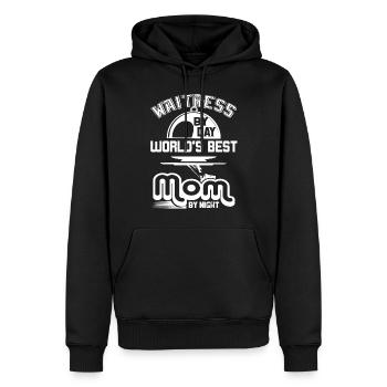 Waitress Waitress By Day Mom By Night - Men’s Premium Organic Hoodie - black - Front - Nico (187cm)