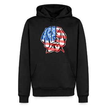 Vizsla Vizsla Flag Face - Men’s Premium Organic Hoodie - black - Front - Nico (187cm)