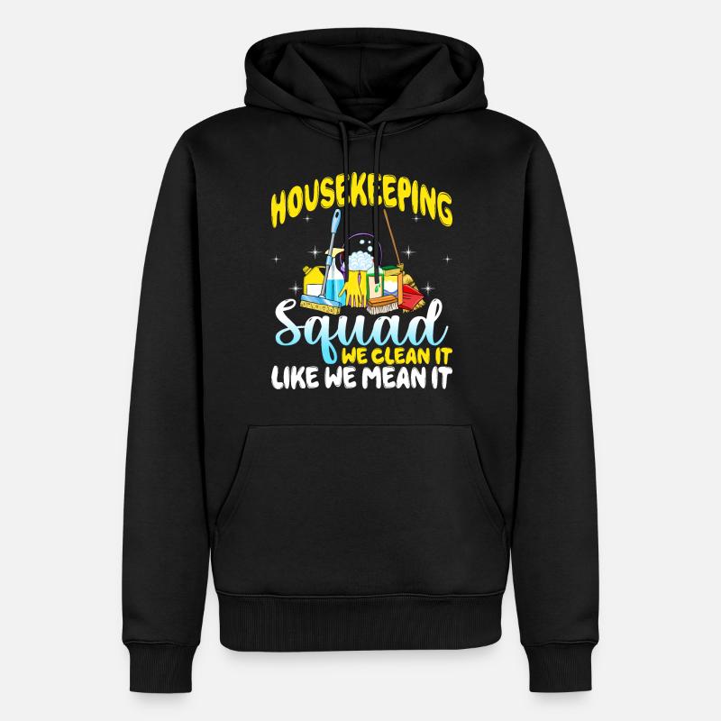 Housekeeping Squad - Männer Premium Bio Hoodie - Schwarz