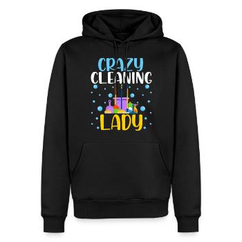 Dame de ménage folle - Sweat à capuche Premium bio Homme - noir - Devant - Nico (187cm)