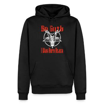 Satan Belzébuth Diable Gothique Pentagramme Mystique - Sweat à capuche Premium bio Homme - noir - Devant - Nico (187cm)