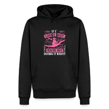 If it looks easy, you're not doing it - Männer Premium Bio Hoodie - Schwarz - Vorne - Nico (187cm)