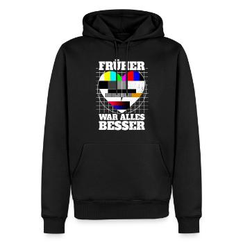 Früher War Alles Besser Testbild 90er Party 80er - Männer Premium Bio Hoodie - Schwarz - Vorne - Nico (187cm)
