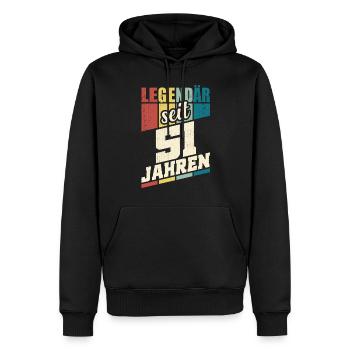 51. Geburtstag Legendär Seit 51 Jahren Legende 51 - Männer Premium Bio Hoodie - Schwarz - Vorne - Nico (187cm)