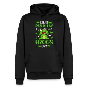 Ich Mag Frösche Einfach - Männer Premium Bio Hoodie - Schwarz - Vorne - Nico (187cm)