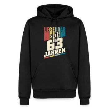63. Geburtstag Legendär Seit 63 Jahren Legende 63 - Männer Premium Bio Hoodie - Schwarz - Vorne - Nico (187cm)