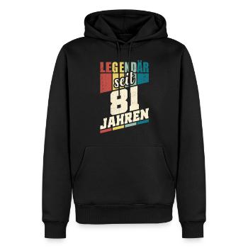 81. Geburtstag Legendär Seit 81 Jahren Legende 81 - Männer Premium Bio Hoodie - Schwarz - Vorne - Nico (187cm)