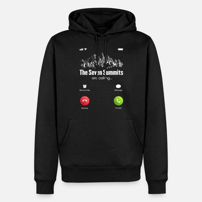 Les sept sommets appellent - Sweat à capuche Premium bio Homme - noir
