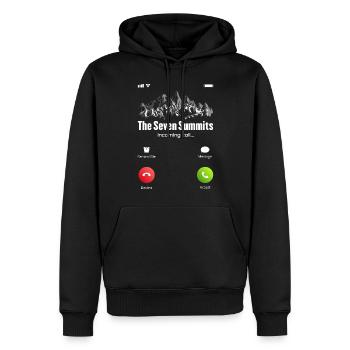 The Seven Summits Incoming Call - Männer Premium Bio Hoodie - Schwarz - Vorne - Nico (187cm)