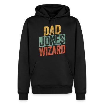 Dad Jokes Wizard - Men’s Premium Organic Hoodie - black - Front - Nico (187cm)