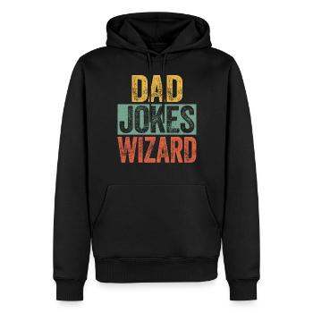 Dad Jokes Wizard - Men’s Premium Organic Hoodie - black - Front - Nico (187cm)