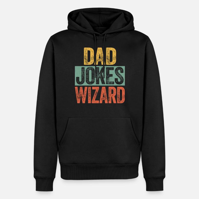 Dad Jokes Wizard - Männer Premium Bio Hoodie - Schwarz