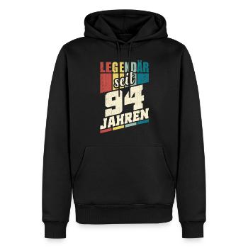 94. Geburtstag Legendär Seit 94 Jahren Legende 94 - Männer Premium Bio Hoodie - Schwarz - Vorne - Nico (187cm)