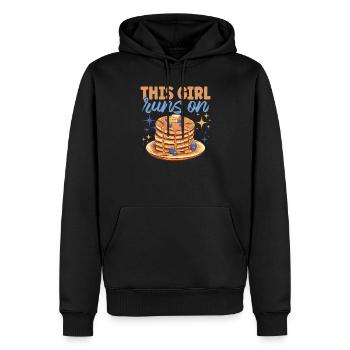Tanken Sie Energie Für Den Tag Mit Unserem „this - Männer Premium Bio Hoodie - Schwarz - Vorne - Nico (187cm)