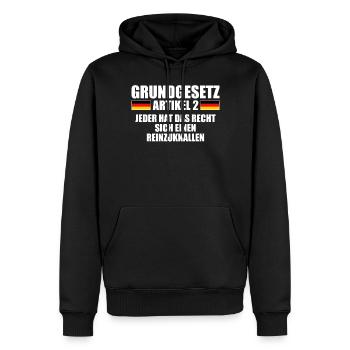 Grundgesetz Artikel 2 Mallorcaurlaub Unantastbar - Männer Premium Bio Hoodie - Schwarz - Vorne - Nico (187cm)