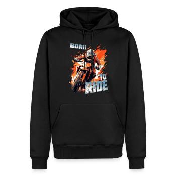 Born To Ride - Dirtbike Motocross Spruch - Männer Premium Bio Hoodie - Schwarz - Vorne - Nico (187cm)