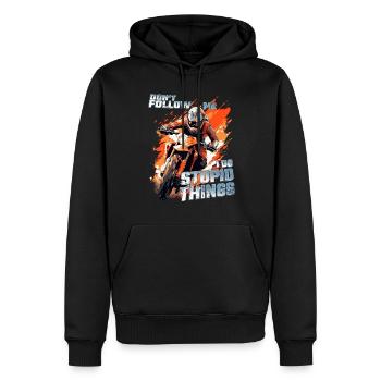 Don't follow me - Cooler Dirtbike Motocross Spruch - Männer Premium Bio Hoodie - Schwarz - Vorne - Nico (187cm)